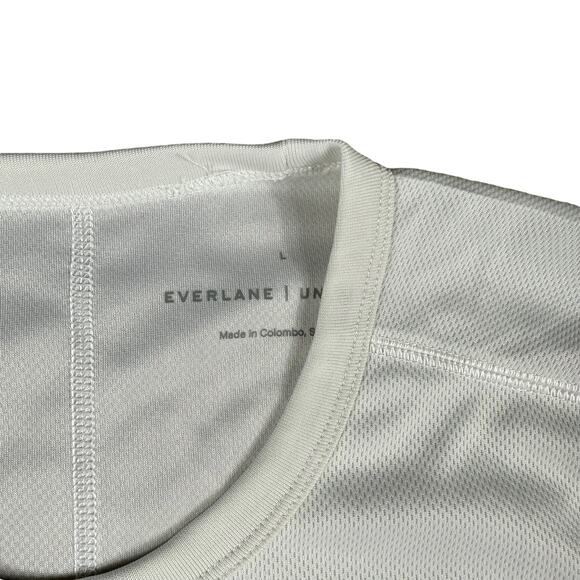 EVERLANE The Sport Crew Neck Short Sleeve Tee T-Shirt White Large Perform Gym - Picture 4 of 6